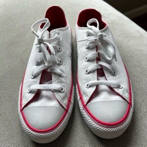 Converse Kids White and Pink Sneakers
